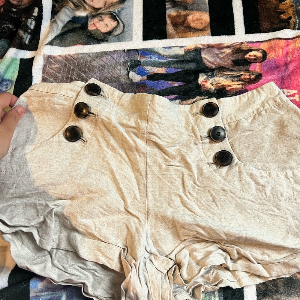 Forever 21 Cream High Waist Shorts